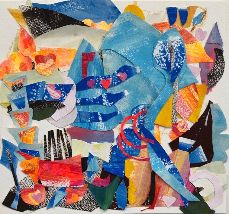 1 One Love Magic,10 x 10 inches, acrylic and paper collage, 2018