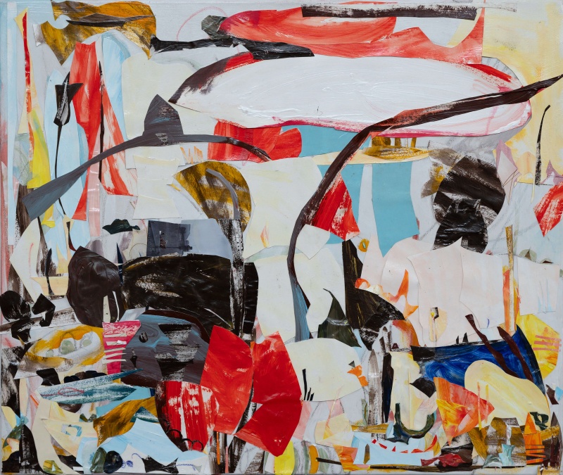 Heated Up, 76 x 90 centimeters, acrylic collage, 2024