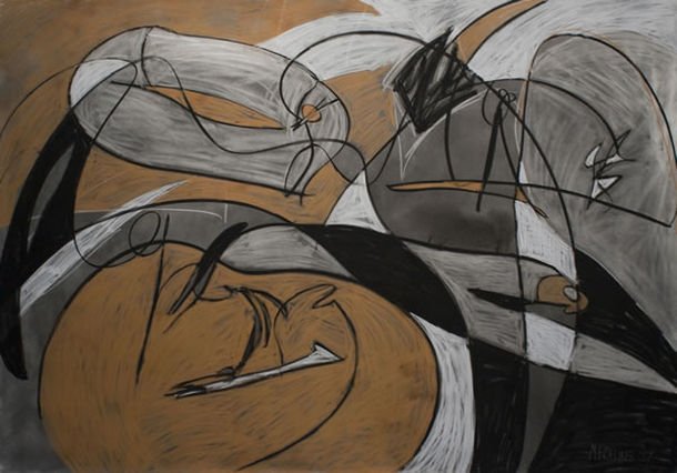 Untitled, 2007, charcoal and 72 x 54 inches (182.88 x 137.16 cm)