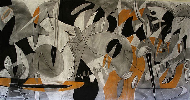 Jungle Drawing, 2011, 94.48 x 165.35 inches (240cm x 420cm), charcoal and conte crayon on paper