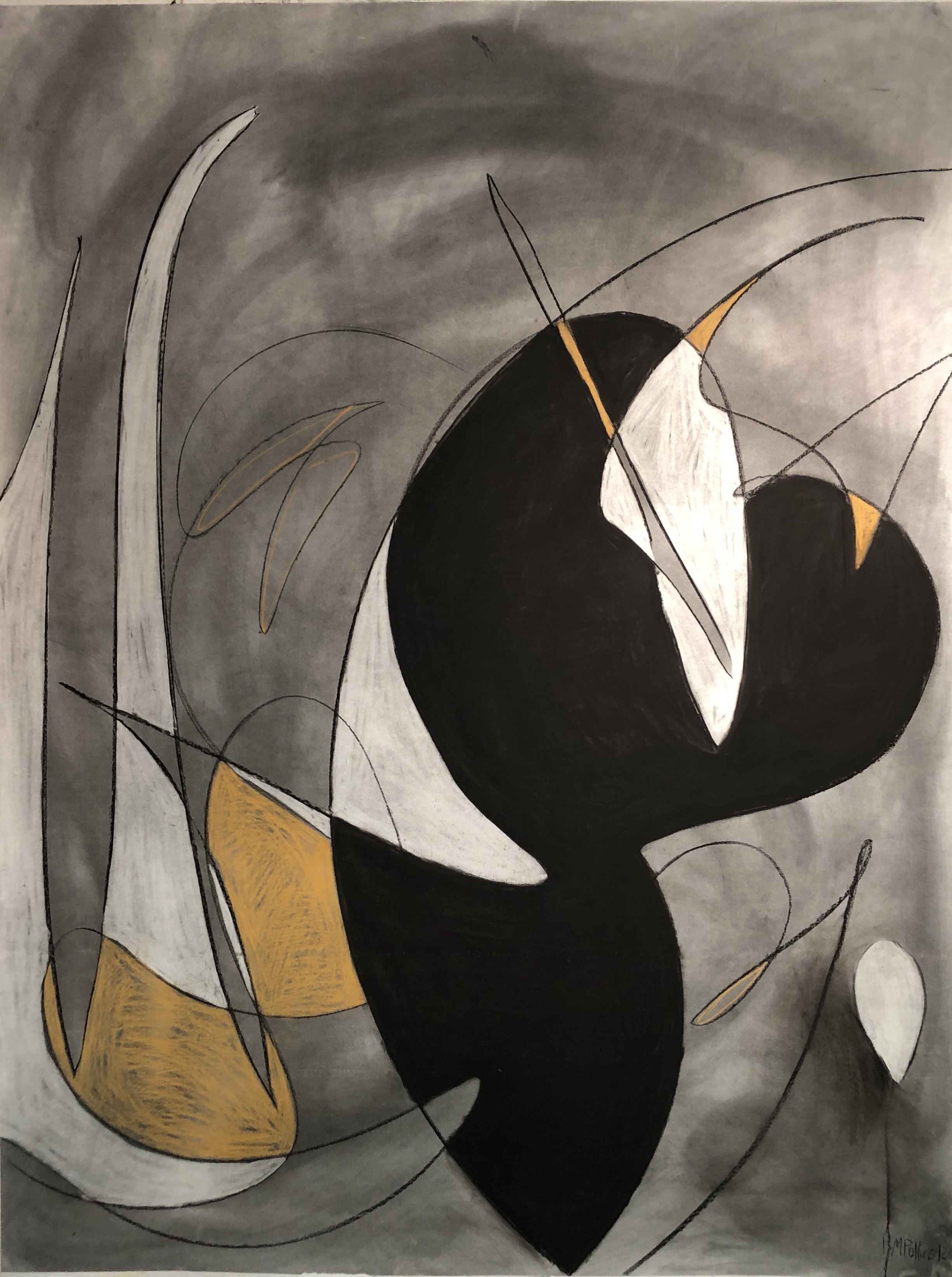 Marco's Drawing, 70 x 55 inches, charcoal and conte crayon on paper, 2011