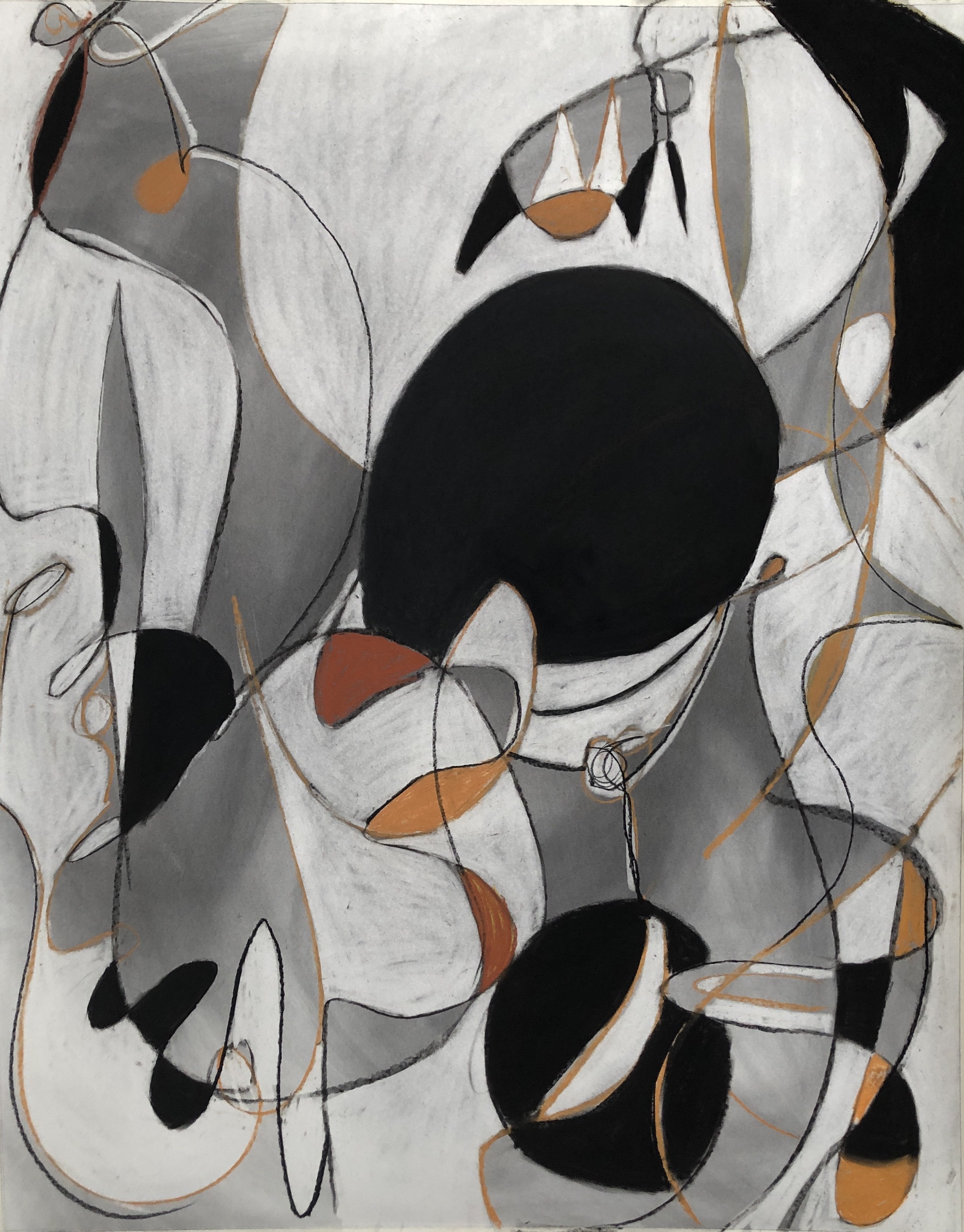 Perfect Idea, 42 x 34 inches, charcaol and conte crayon  on paper, 2019