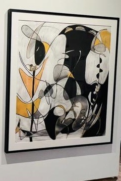 Musical line, 62 x 66 inches, charcoal conte crayon on paper, 2023