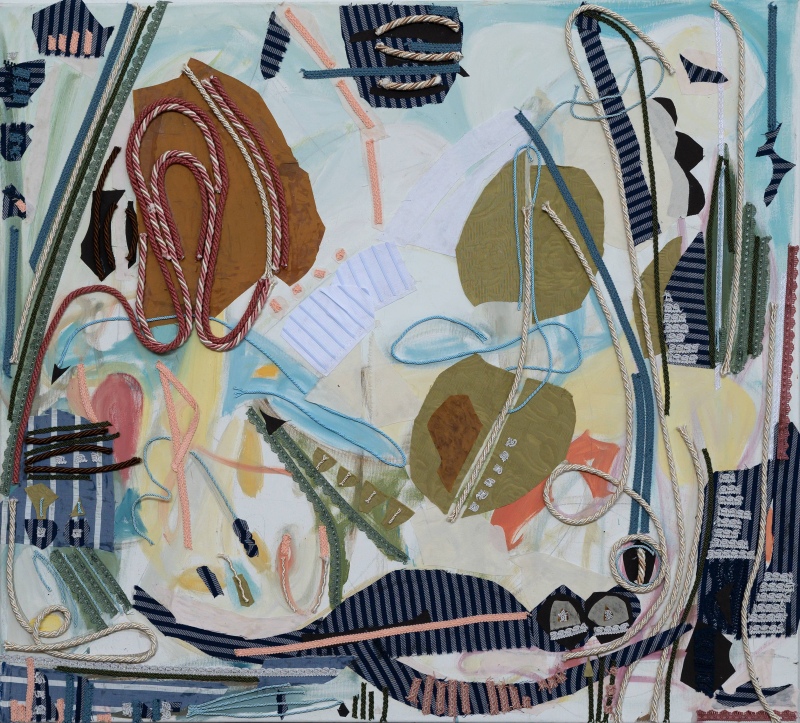 Sunny, oil and fabric on canvas, 114 x 103 centimeters, 2024