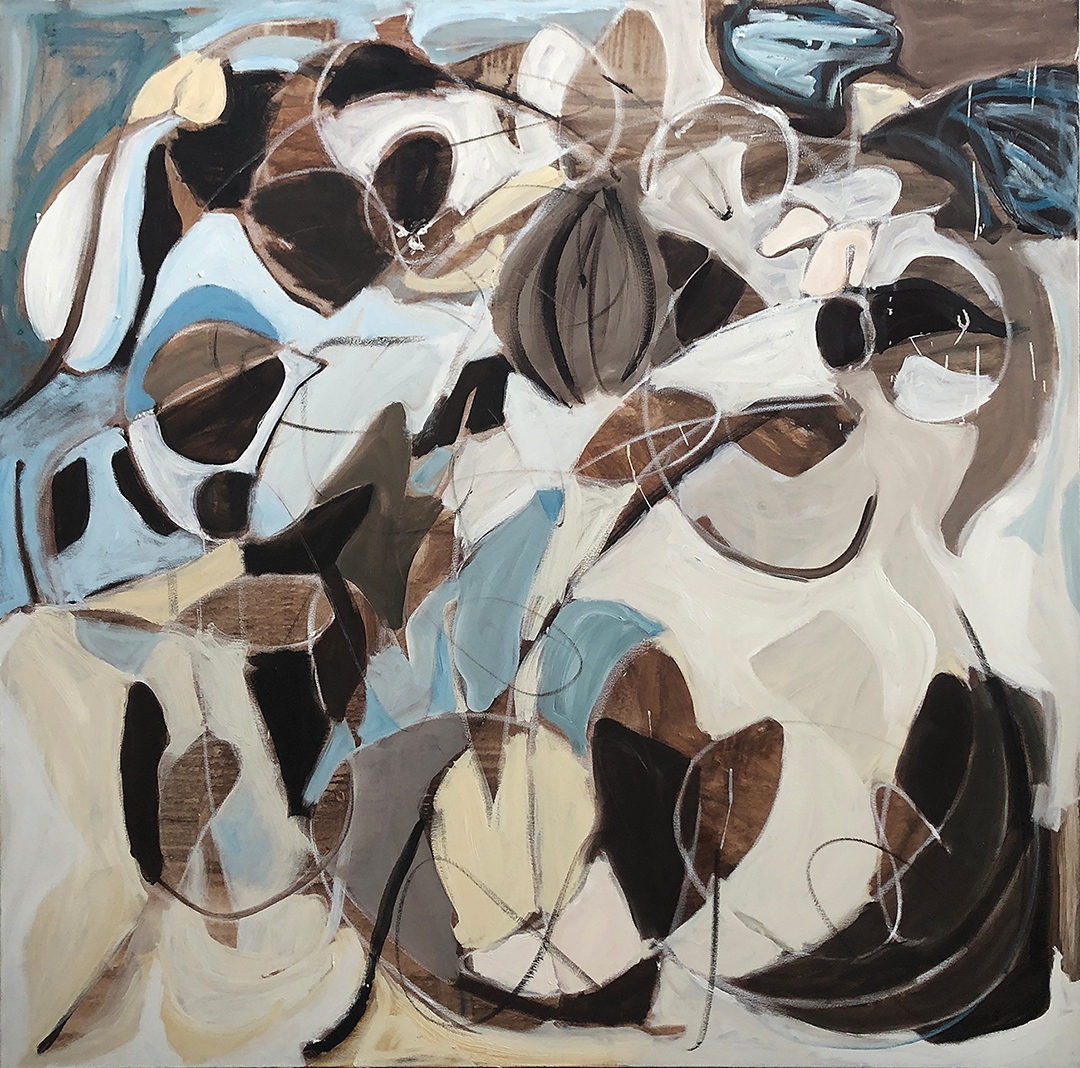 Happy Baby, 70 x 70, inches, oil on canvas, 2021