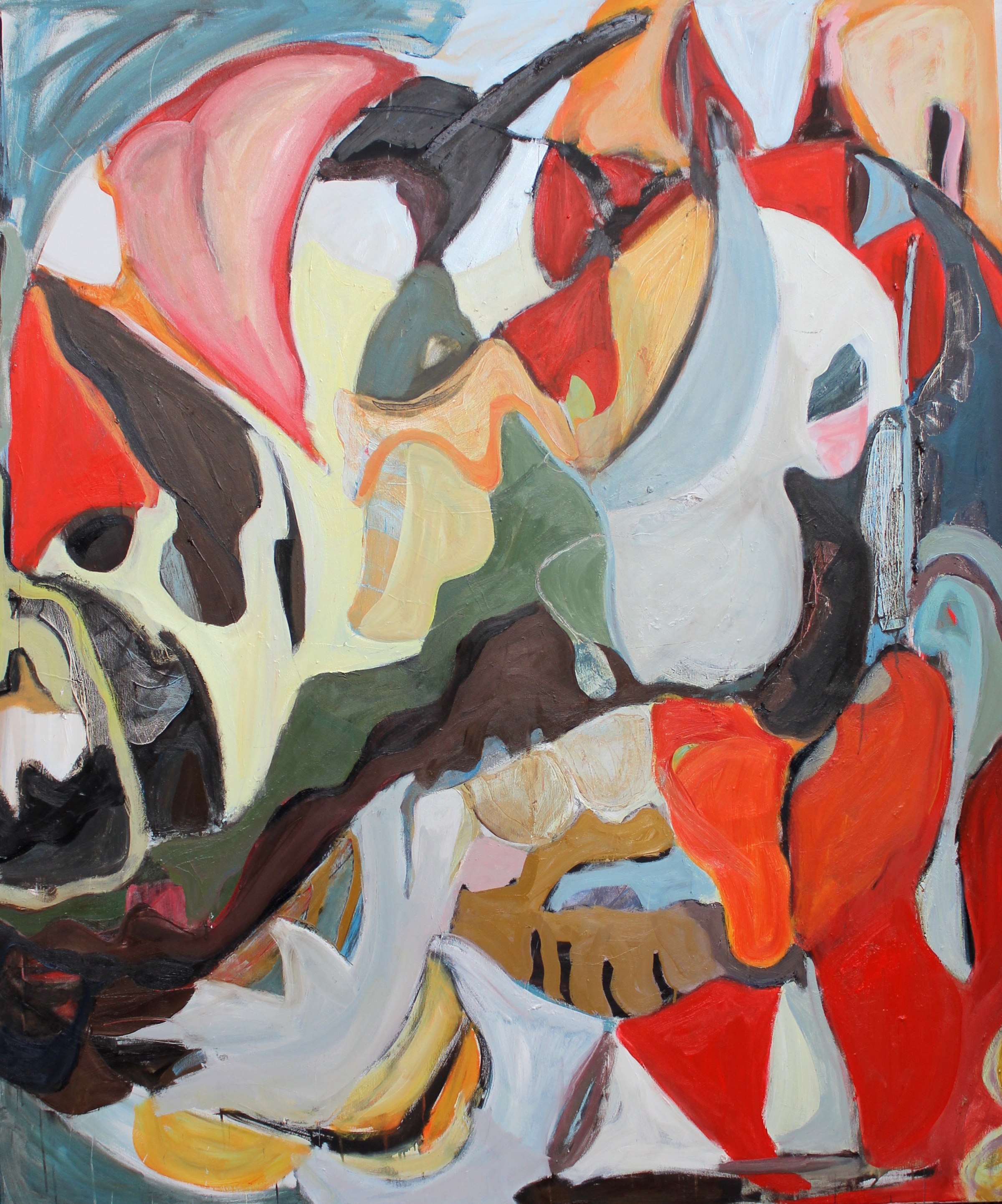 Cascading, 71 x 59 inches, oil on canvas, 2019
