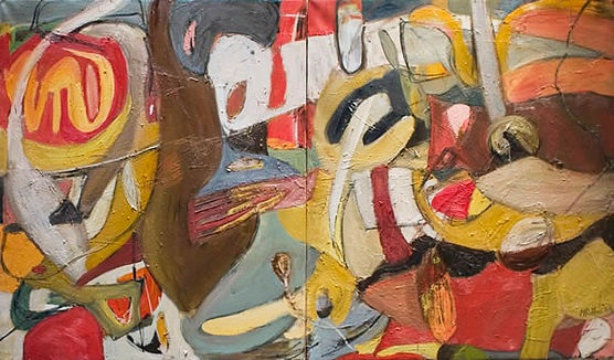 Emerging, 2008, oil on canvas, 72 x 120 inches (182)