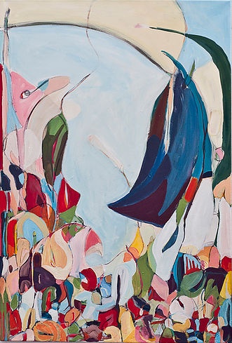 Hanging Around, 2015, acrylic on canvas, 50 x 34 inches (127 x 86 cm)