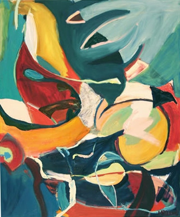 Swimming with Sharks, 2004, oil on canvas, 72 x 60 inches (182.88 x 152.4 cm)