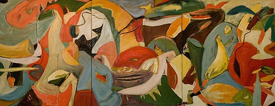Jamaica Triptych, 2008, oil on canvas, 72 x180 inches (182.88 x 457.2 cm)