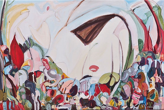 Spring Laiguangyingeast Road, 2015, acrylic on canvas, 32 x 48 inches (82 x 123 cm)