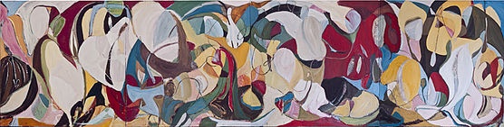 In the Mood, oil on canvas, 70 x 280 inches (178 x 711 cm)